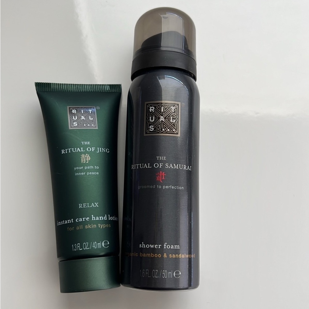 Rituals The Ritual of Jing Hand Lotion Relax and Samurai Shower Foam Set NEW